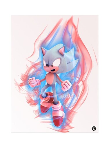 Video Game Sonic Metal Plate Poster Multicolour 15x20centimeter