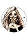 Girl Printed Fridge Magnet White/Beige/Black 5.5cm