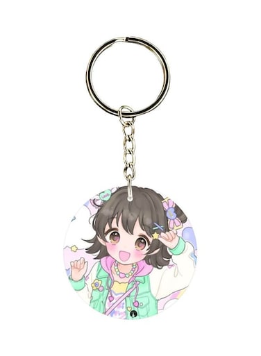 Cartoon Printed Double Sided Keychain