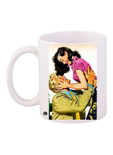 Couple Printed Coffee Mug White/Green/Pink