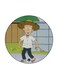 The Anime Chibi Maruko Chan Theme Printed Fridge Magnet Brown/Grey/White