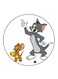 Tom And Jerry Printed Fridge Magnet Round Multicolour