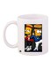 Cartoon Printed Coffee Mug White/Orange/Black 11ounce
