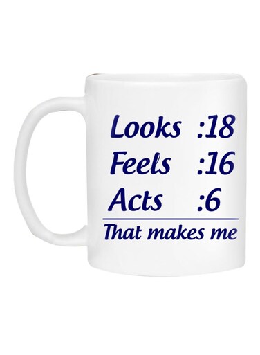 Printed Coffee Mug White/Black
