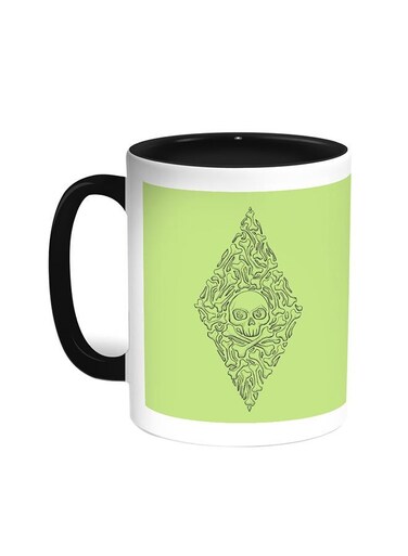 Bones And Skull Printed Coffee Mug Black/White 11ounce