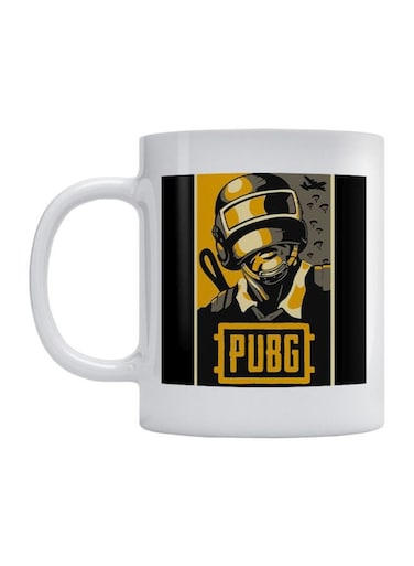 PUBG Game Printed Mug White/Black/Yellow