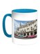Printed Coffee Mug Turquoise/White/Beige 11ounce