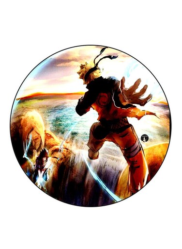 The Anime Naruto Printed Fridge Magnet Round Multicolour