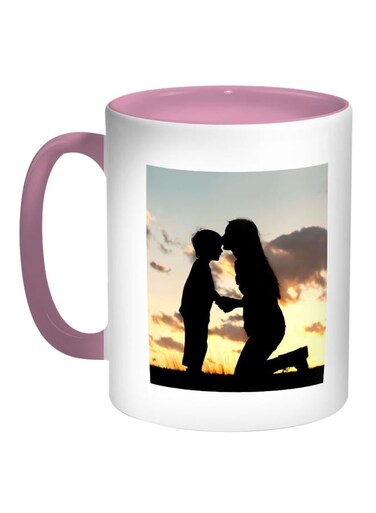 Mother And Child Printed Coffee Mug Pink/White/Black 11ounce