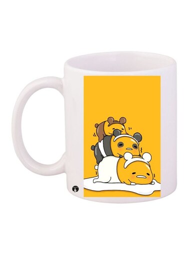 Cartoon Printed Coffee Mug White/Yellow/Black