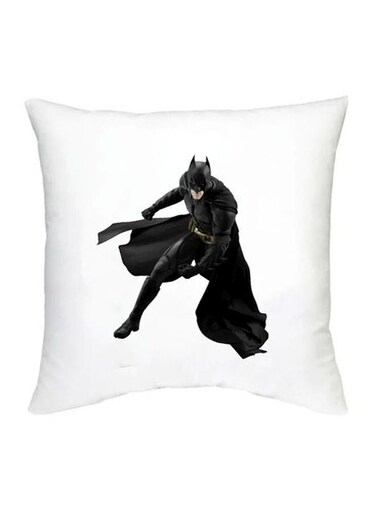 Batman Printed Decorative Cushion White/Black/Grey 16x16inch