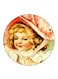 Girl Printed Fridge Magnet Round Multicolour