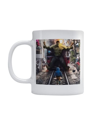 Hulk Printed Mug White/Green/Blue