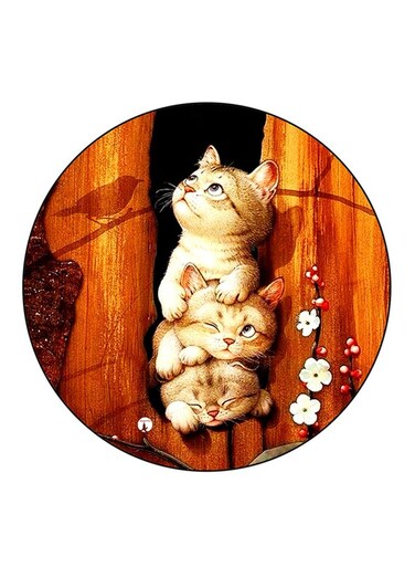 Cat Printed Fridge Magnet Multicolour