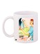 Woman Printed Coffee Mug White/Blue/Beige 11ounce
