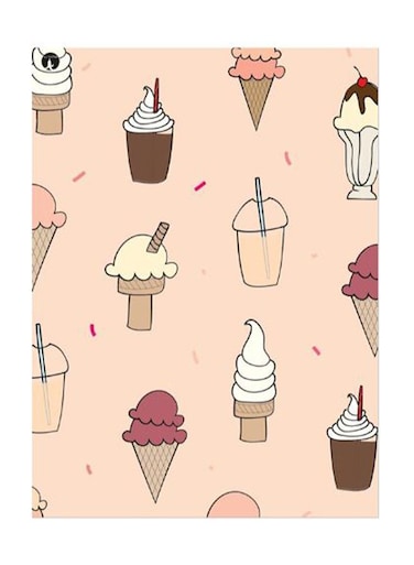 Ice-cream Printed Decorative Plate Pink/Brown/White 20x15cm