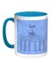 Berlin Museum Printed Coffee Mug Blue/White 11ounce
