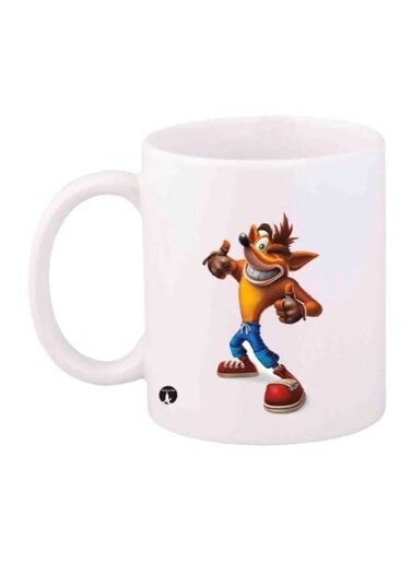 Crash Printed Coffee Mug White/Brown/Blue