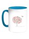 Birds On A Tree Printed Coffee Mug Blue/White/Pink 11ounce