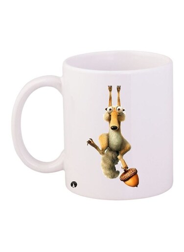 Animal Printed Coffee Mug White/Yellow 11ounce