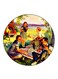 Vintage Art Printed Fridge Magnet Multicolour