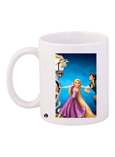 Tangled Cartoon Printed Coffee Mug White/Blue/Purple