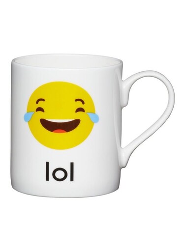 Lol Emoji Printed Mug White/Yellow/Black