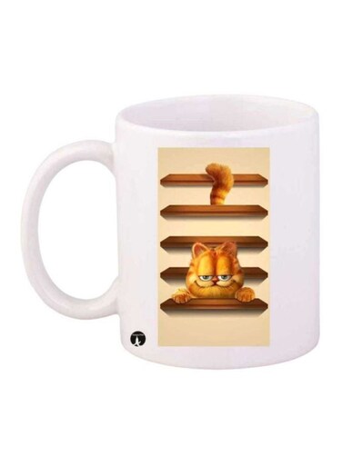 Garfield Printed Mug White/Orange/Brown