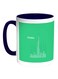 Dubai Towers Printed Coffee Mug White/Blue/Green 325ml