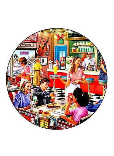 Vintage Art Printed Fridge Magnet Multicolour