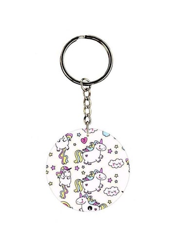 Double Sided Unicorn Printed Keychain