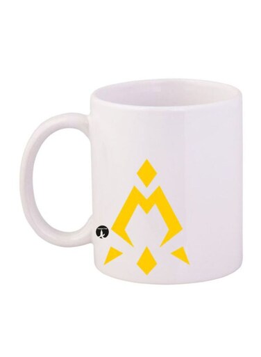 Digimon Printed Mug White/Yellow 12ounce