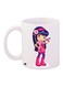 Cartoon Girl Printed Coffee Mug White/Pink/Blue