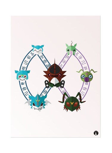 Metal Plate Of The Anime Digimon Poster Multicolour