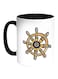 Steering Wheel Printed Coffee Mug White/Black 11ounce