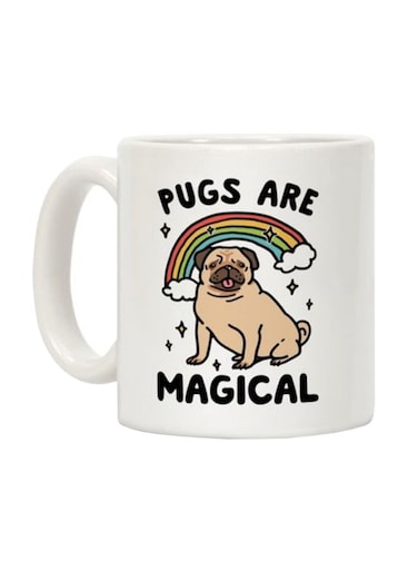 Pugs Are Magical Printed Ceramic Coffee Mug White