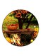 Garden Printed Fridge Magnet Green/Brown/Red 5.5cm