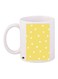 Printed Ceramic Coffee Mug White/Yellow