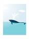 Whale Themed Metallic Plate Blue/White 20x15cm