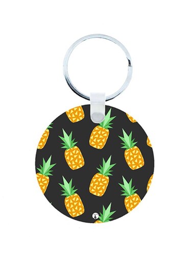 Pineapples Wooden Keychain