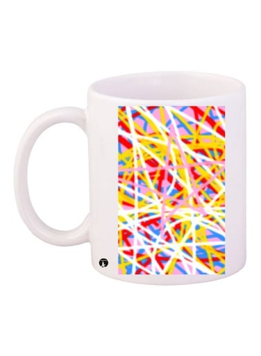 Printed Coffee Mug White/Yellow/Pink 11ounce
