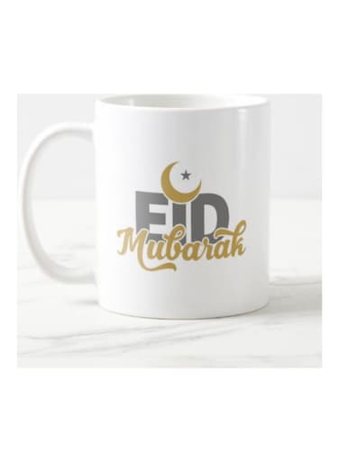 Eid Mubarak Design Printed Mug White