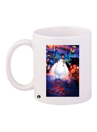 Printed Coffee Mug White/Black/Blue 11ounce