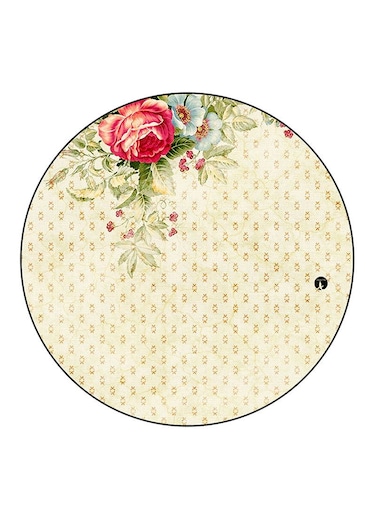 Flower Printed Fridge Magnet Round Multicolour