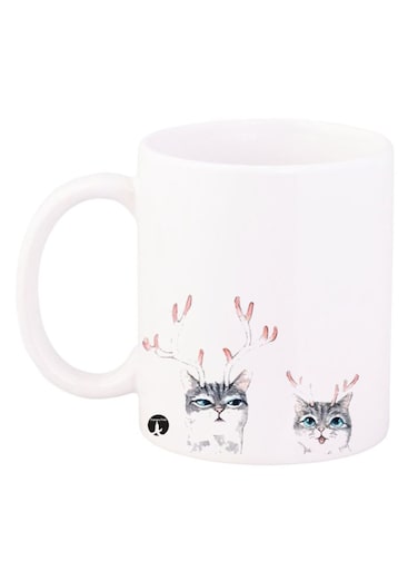 Cats Design Mug White/Black 12ounce