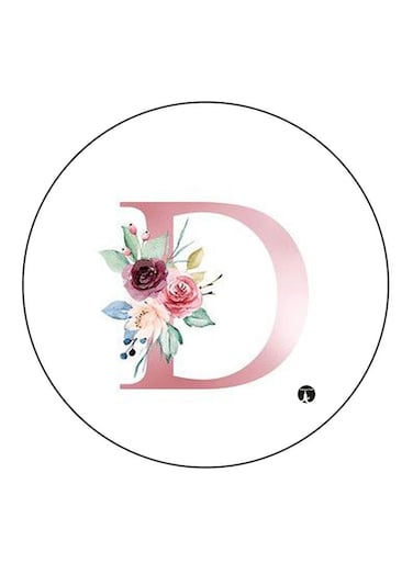 Letter D Printed Fridge Magnet Round Multicolour