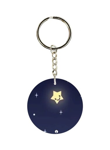 Star Printed Double Sided Keychain