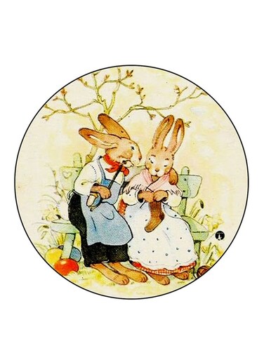 Rabbits Printed Fridge Magnet Multicolour
