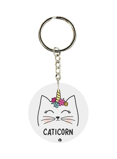 Caticorn Printed Keychain