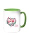 Couple Love Flamingo Printed Coffee Mug White/Green 11ounce